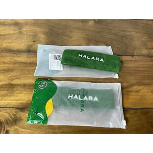 2 Halara Terry Cloth Sports Sweatband / Headband - Green - NEW in Packaging